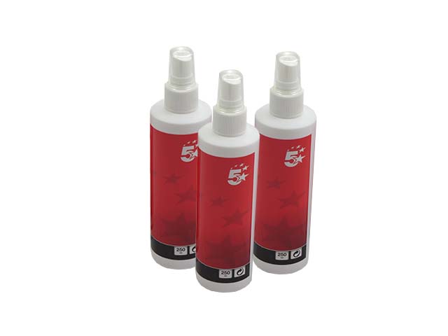 5 x Bottles Of 5 Star 250ml Anti-Static Screen Cleaning Spray (907891)